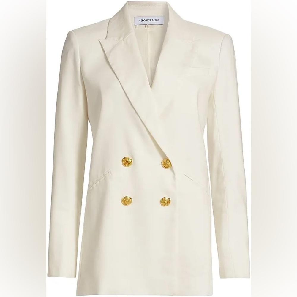 Veronica Beard dale Dickey Jacket blazer 8 nwt off white linen blend $695